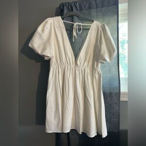 Meshki White Puff Sleeve Dress
